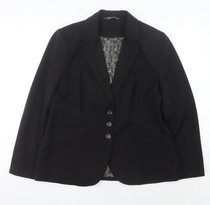Bonmarché Women’s Black Size 16 Regular Fit Notch Lapel Blazer