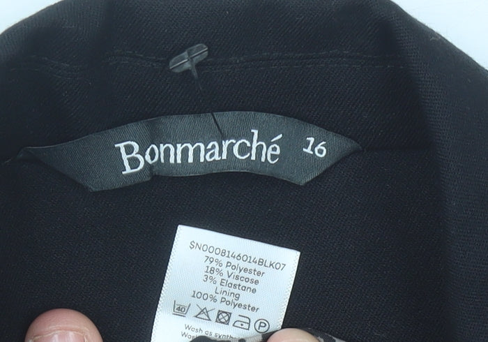 Bonmarché Women’s Black Size 16 Regular Fit Notch Lapel Blazer