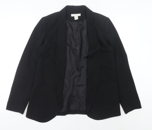 H&M Women's Black Size 10 Shawl Collar Blazer Jacket