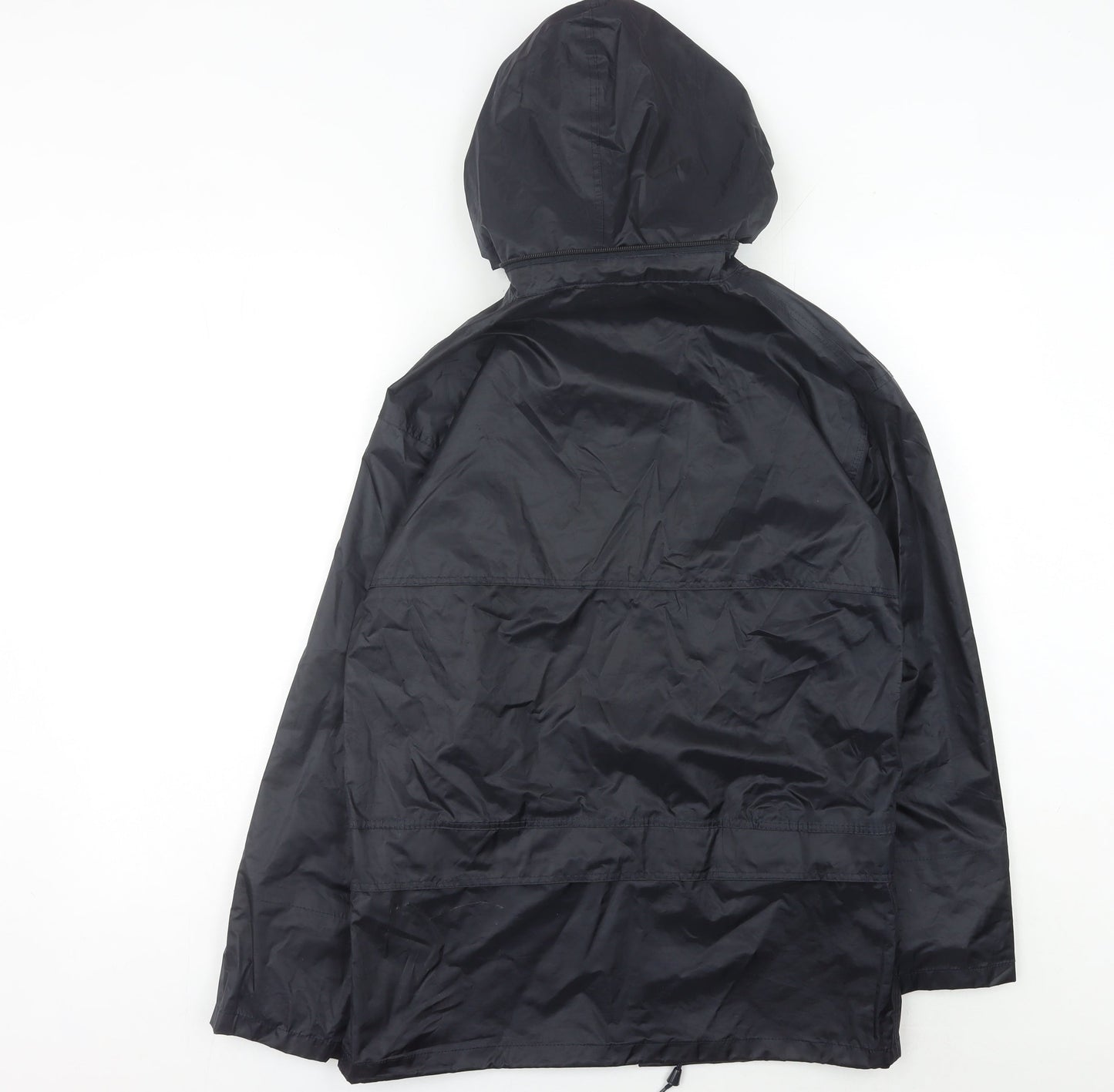 ONE07 Boys Black 11-12Y Waterproof Hooded Rain Coat Outdoor Hiking