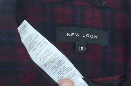 New Look Women's Multicoloured Check Blazer Size 10 Single-Breasted