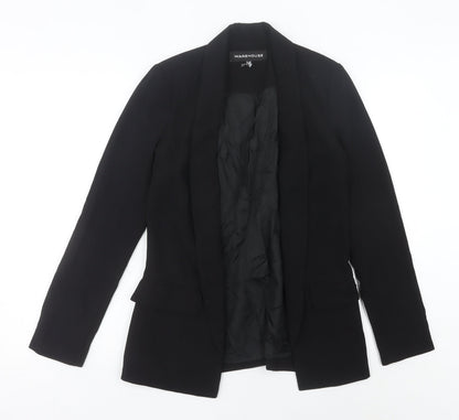 Warehouse Women's Black Slim Fit Shawl Lapel Blazer Jacket UK S