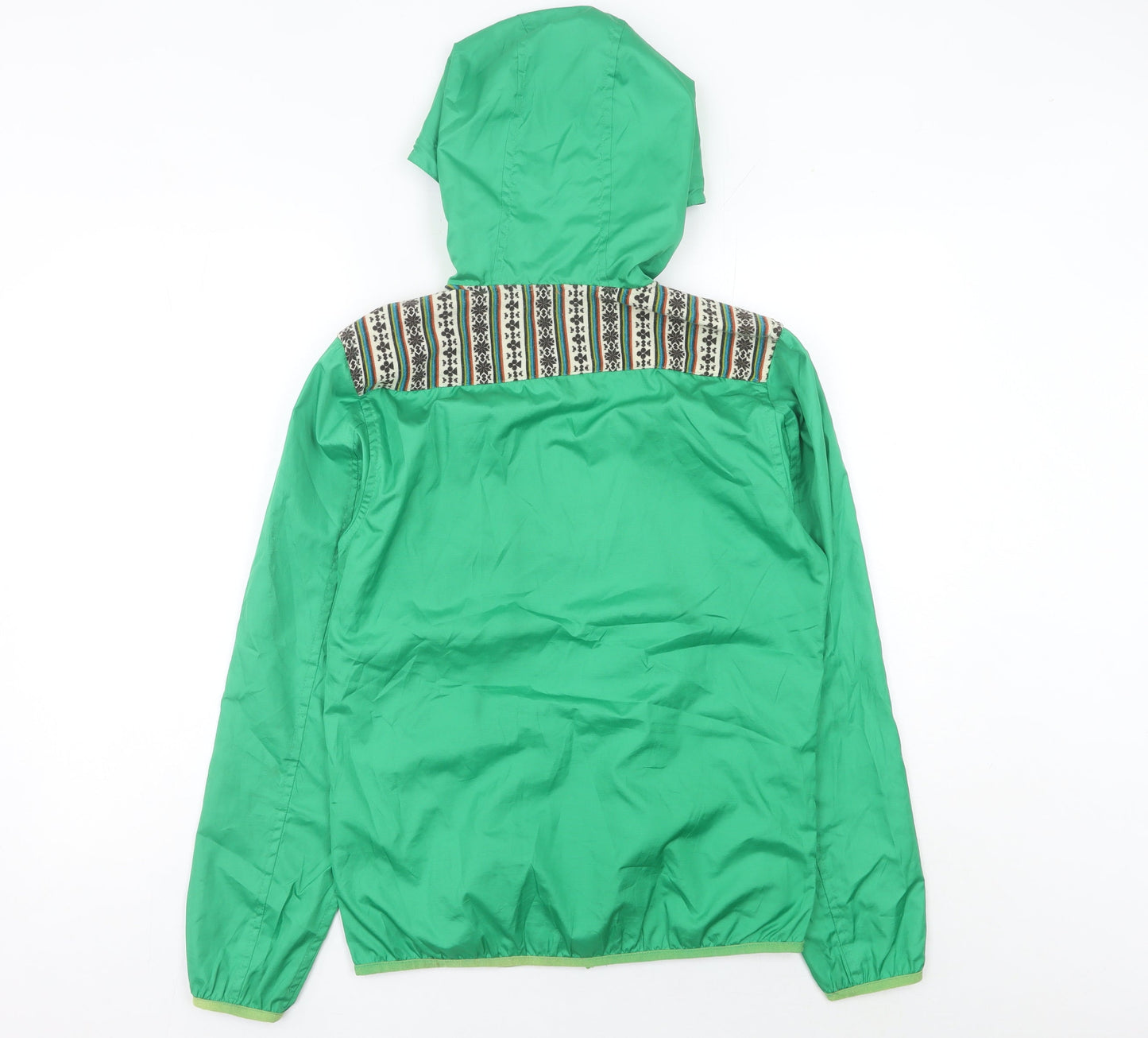 ASOS Men’s Green Fair Isle Hooded Windbreaker Jacket S 36"-38" Regular Fit