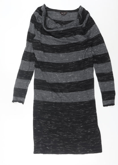 Phase Eight Women’s Grey Striped Cowl Neck Jumper Dress Size 12