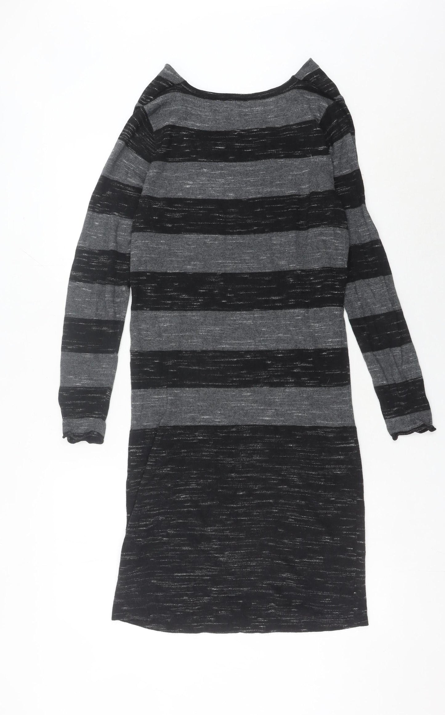 Phase Eight Women’s Grey Striped Cowl Neck Jumper Dress Size 12