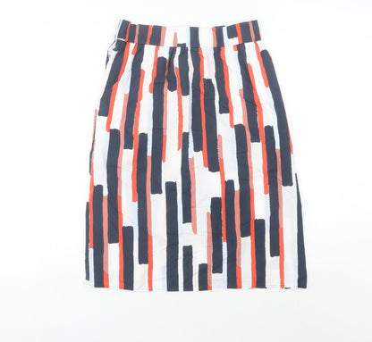 COS Women’s Multicoloured Geometric Cotton Knee Length Pencil Skirt UK 8