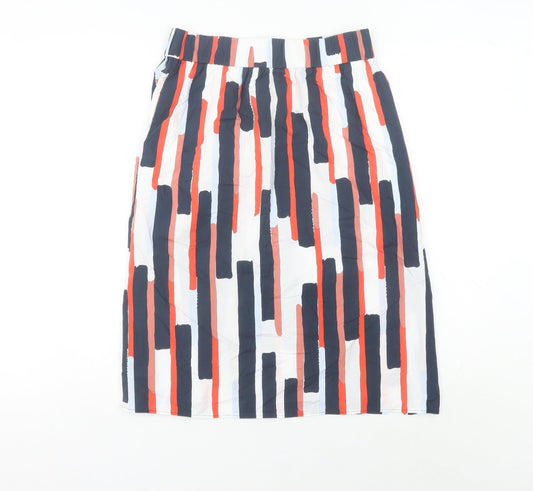 COS Women’s Multicoloured Geometric Cotton Knee Length Pencil Skirt UK 8