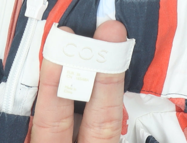 COS Women’s Multicoloured Geometric Cotton Knee Length Pencil Skirt UK 8