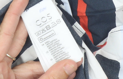 COS Women’s Multicoloured Geometric Cotton Knee Length Pencil Skirt UK 8