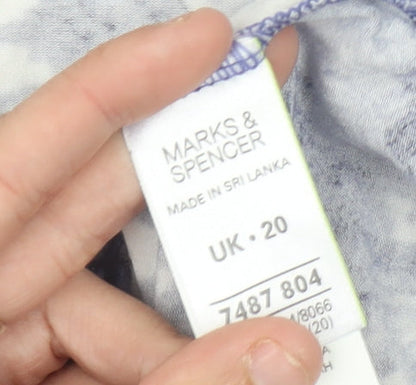 Womens UK Size 20 Marks and Spencer Purple Tunic Blouse