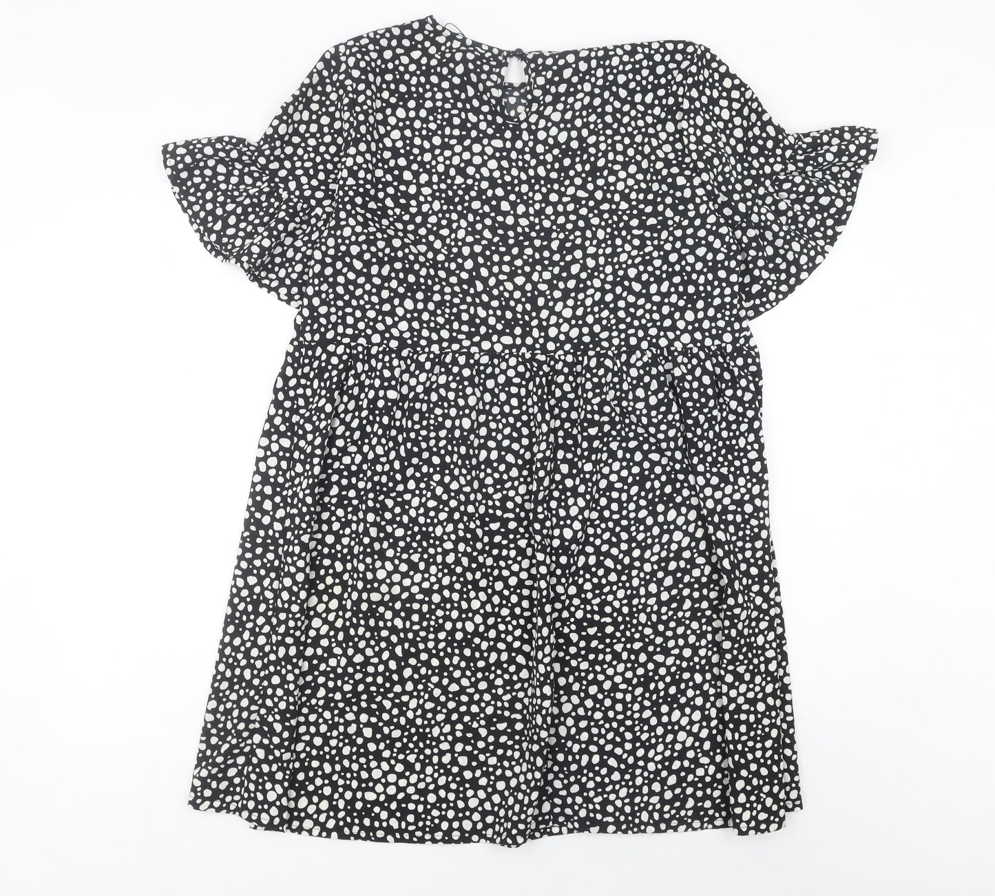 Boohoo Women’s Black Animal Print A-Line Dress Size 12