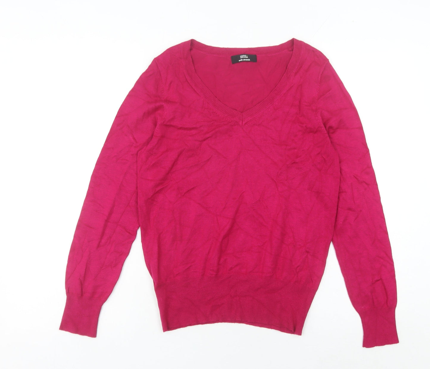 Womens UK Size 12 Marks and Spencer Pink Pullover Jumper