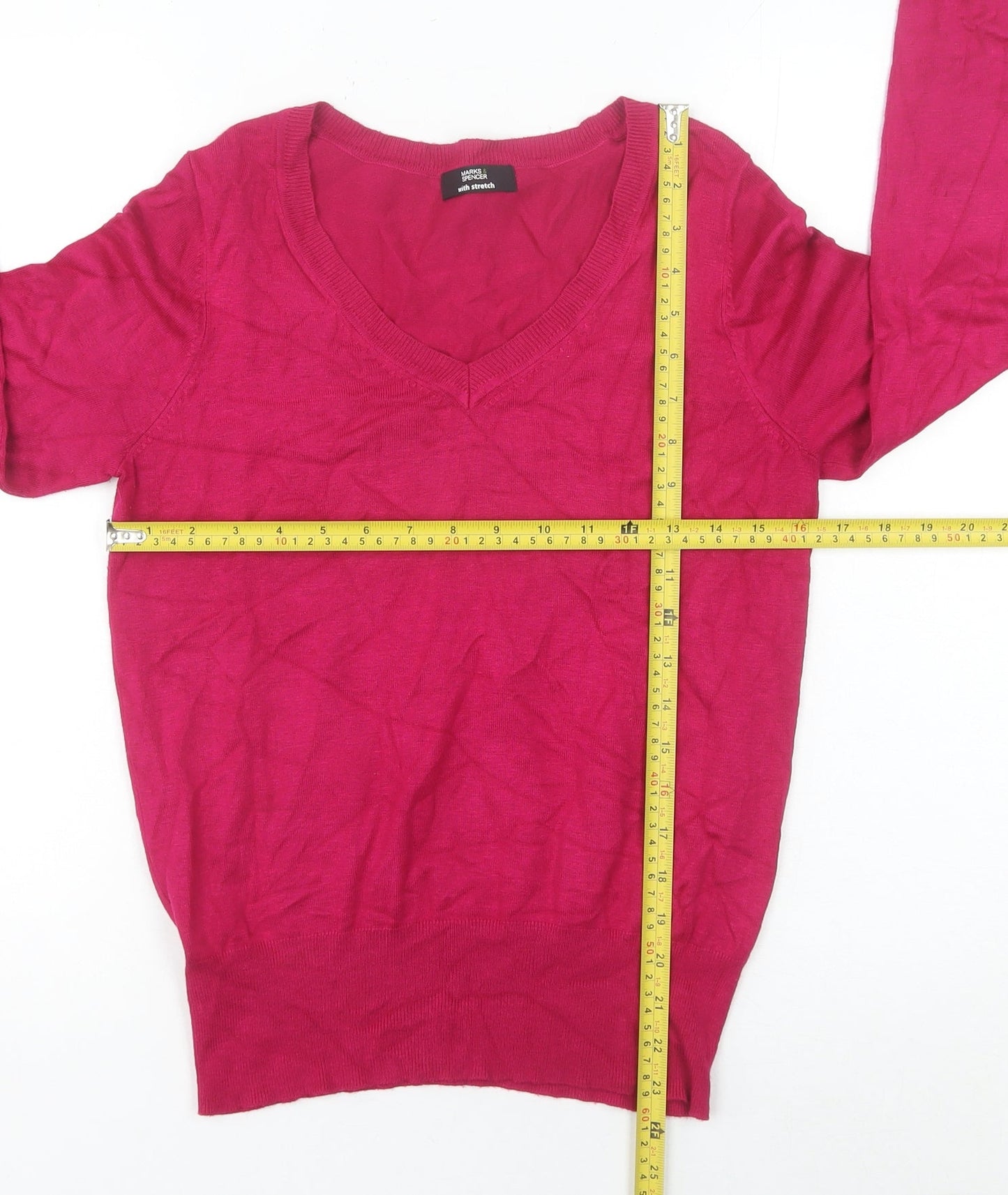 Womens UK Size 12 Marks and Spencer Pink Pullover Jumper