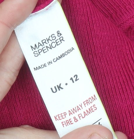Womens UK Size 12 Marks and Spencer Pink Pullover Jumper