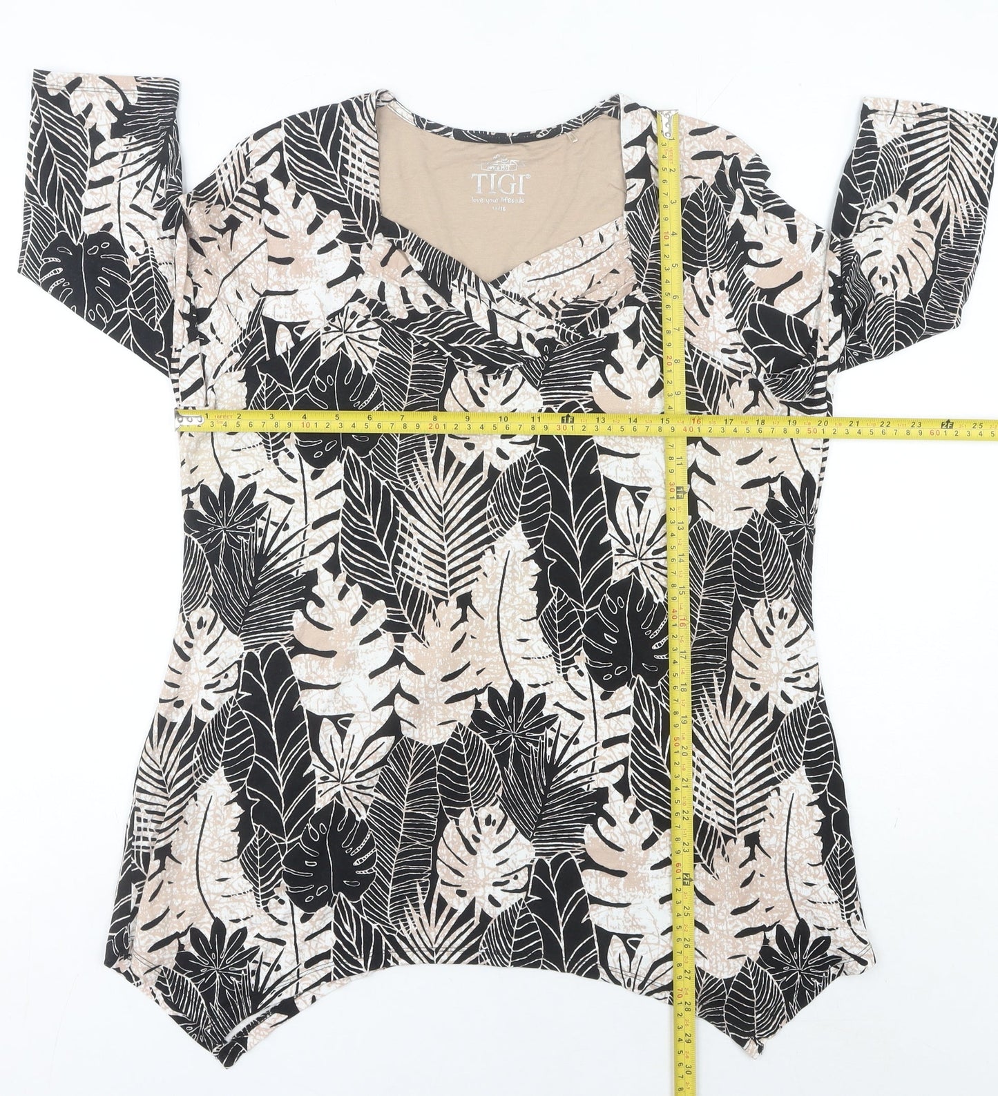 Womens UK Size 14 Tigi Multicoloured Tunic Blouse