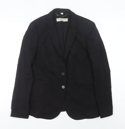 Burberry Women Black Wool Tailored Blazer UK 12 Classic Fit