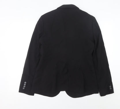 Burberry Women Black Wool Tailored Blazer UK 12 Classic Fit
