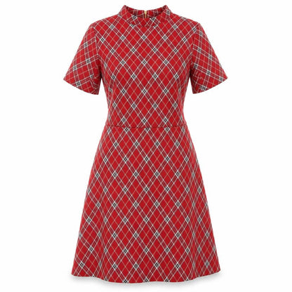 Next Women’s Red Plaid A-Line Short Dress Size 10