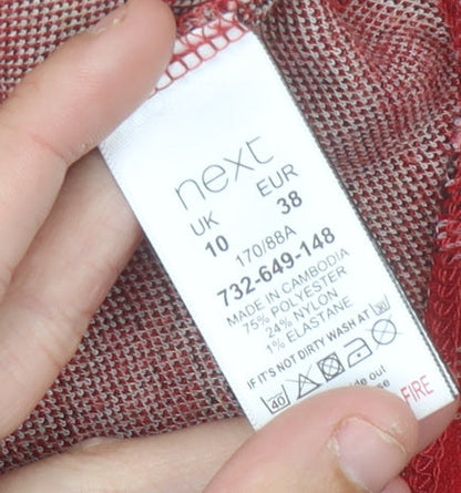 Next Women’s Red Plaid A-Line Short Dress Size 10