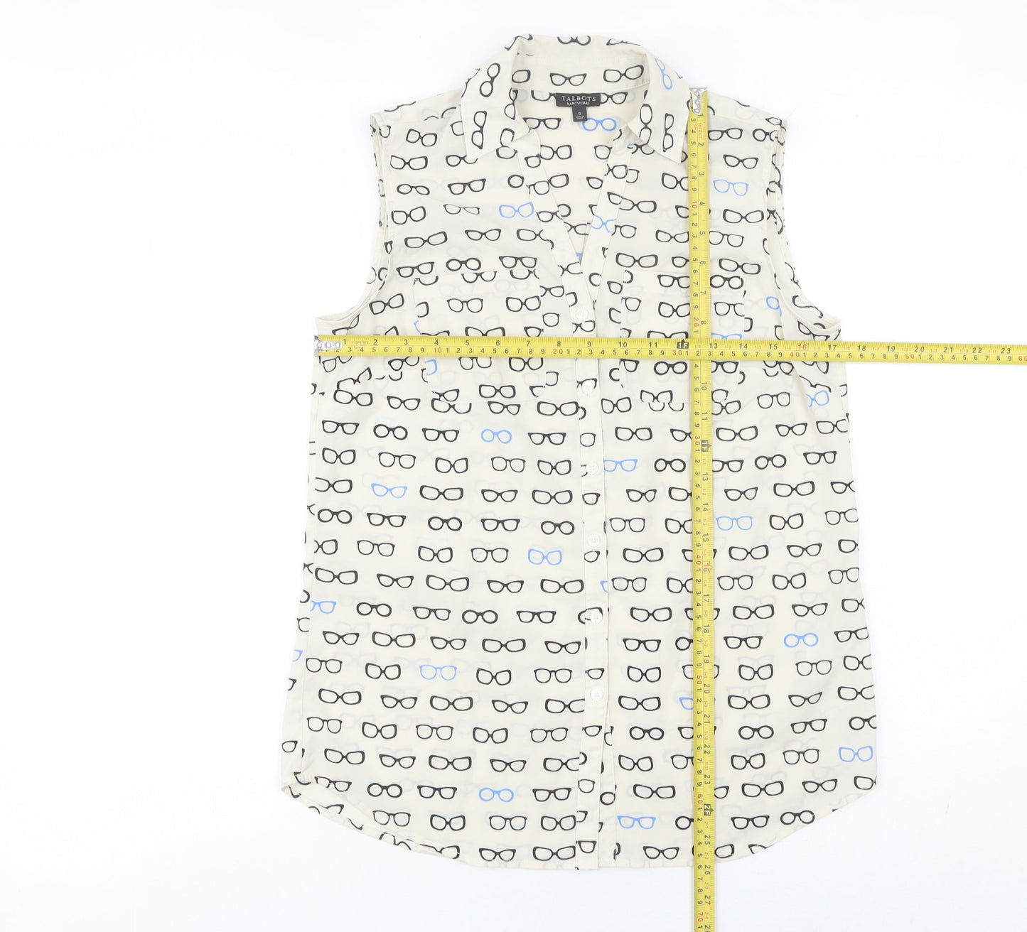Womens UK Size S Talbots Ivory Basic Button-Up