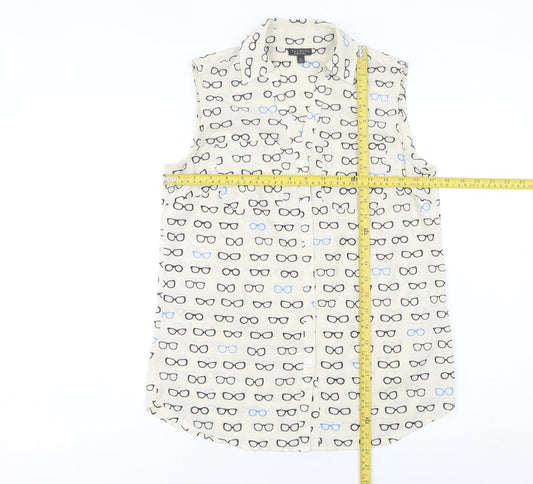 Womens UK Size S Talbots Ivory Basic Button-Up