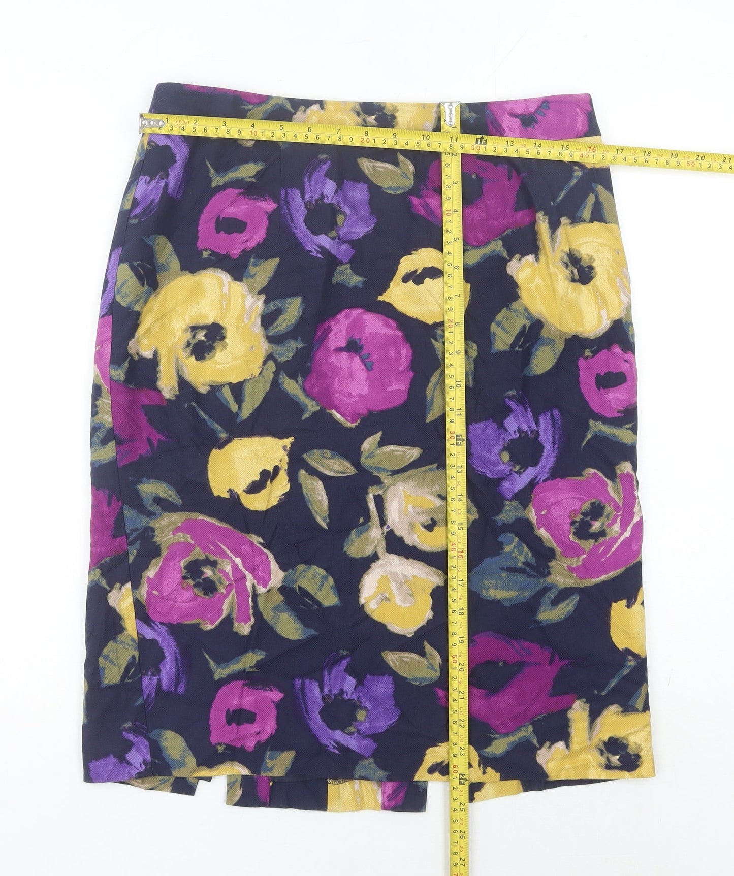 Laura Ashley Women’s Multicoloured Floral Pencil Skirt UK 12 Knee Length