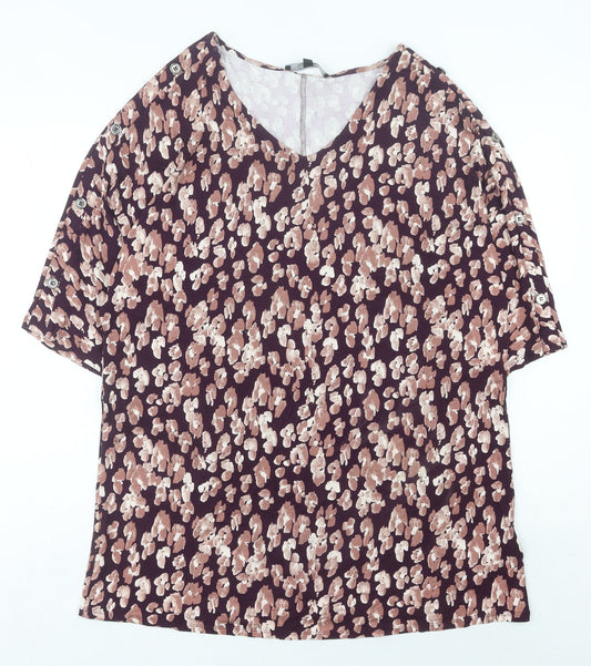 Womens UK Size 16 JD Williams Multicoloured Basic Blouse