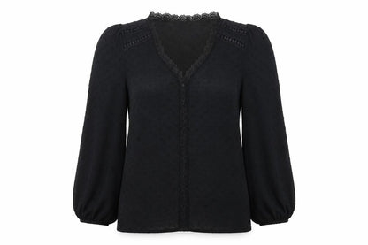 Womens UK Size 14 Love & Roses Black Tunic Blouse