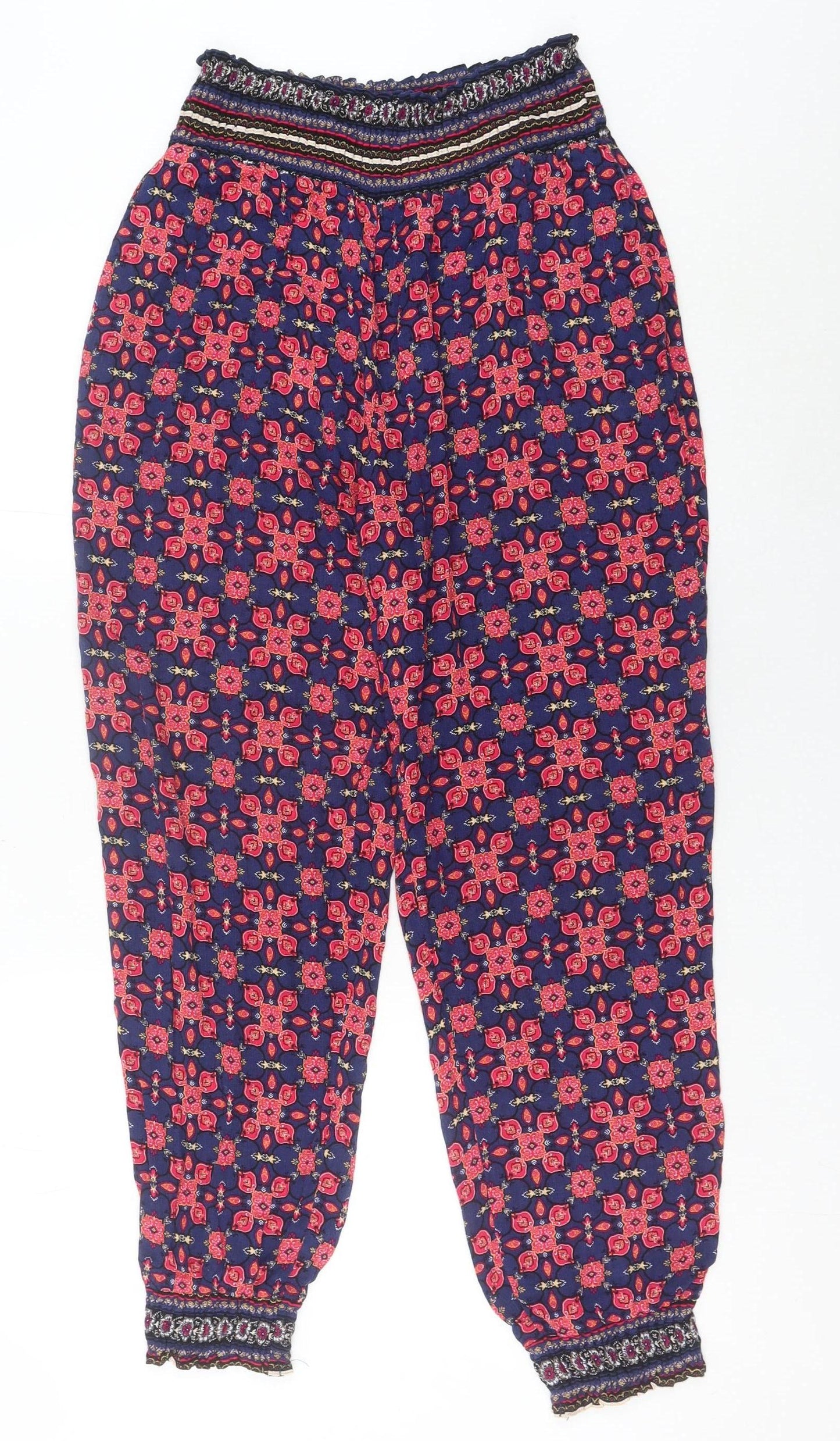 New Look Women’s Multicoloured Floral Harem Trousers Size 10 Viscose