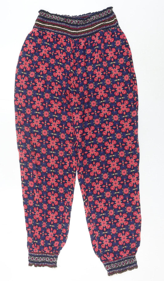 New Look Women’s Multicoloured Floral Harem Trousers Size 10 Viscose