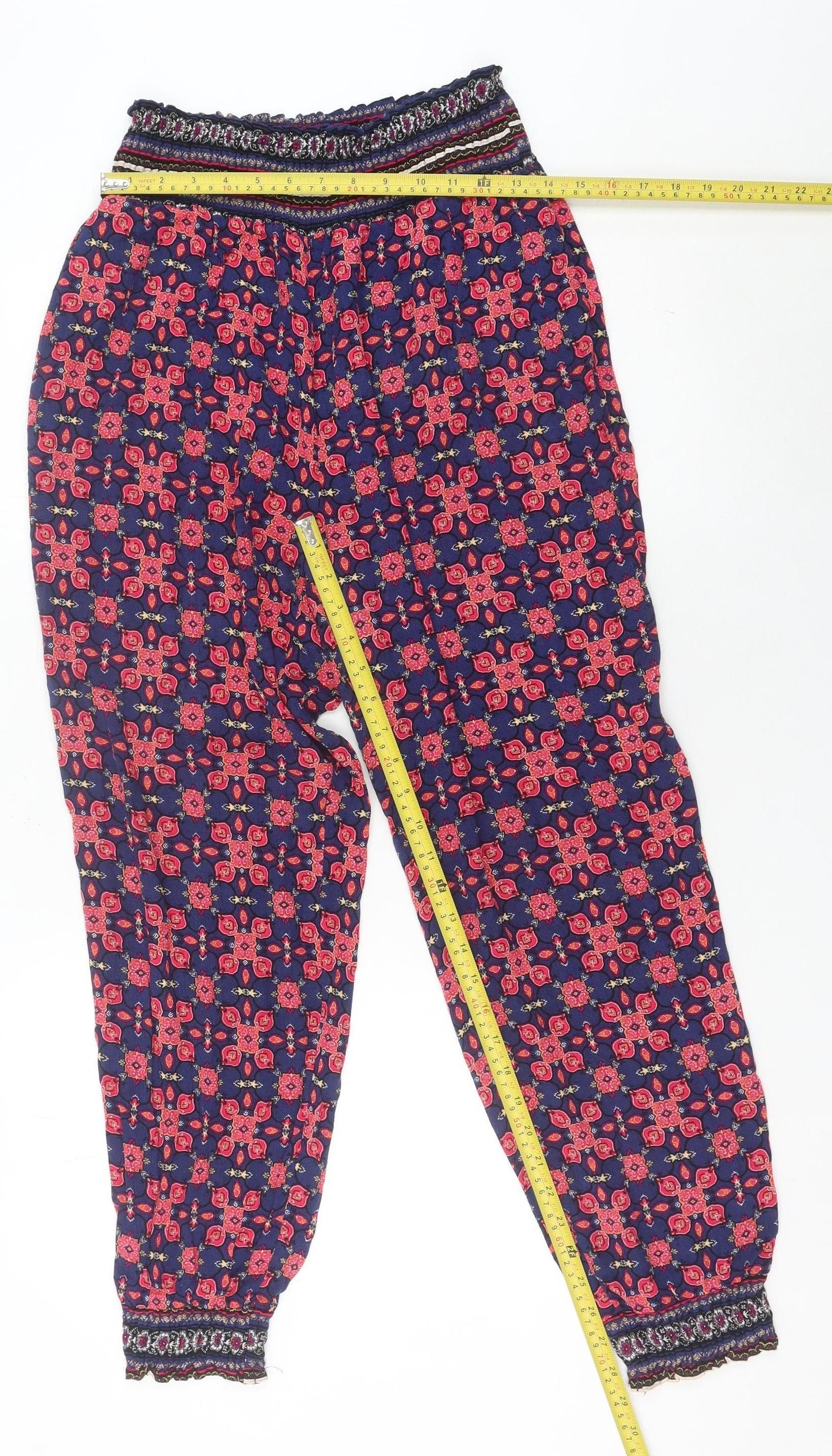 New Look Women’s Multicoloured Floral Harem Trousers Size 10 Viscose