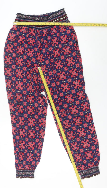 New Look Women’s Multicoloured Floral Harem Trousers Size 10 Viscose