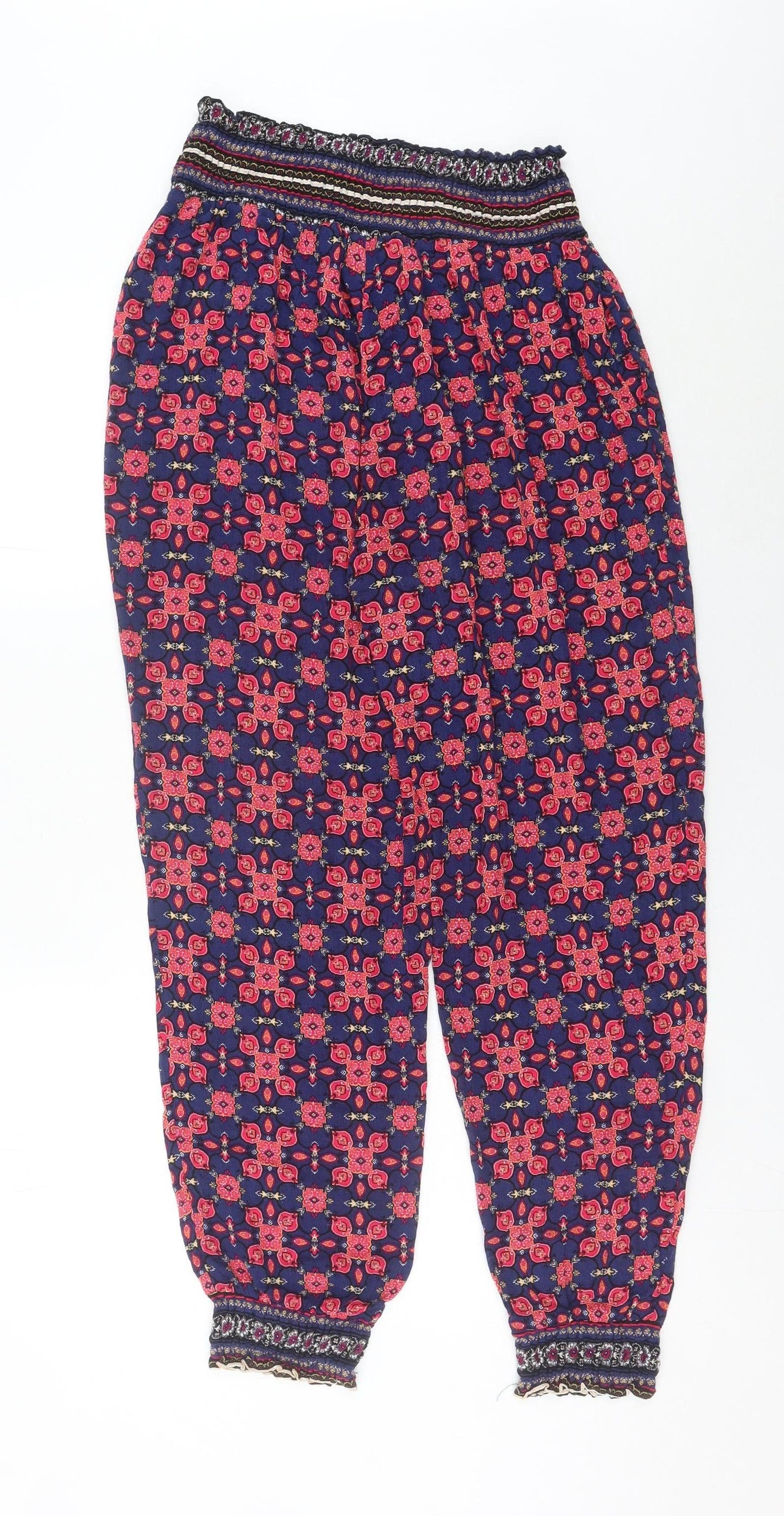 New Look Women’s Multicoloured Floral Harem Trousers Size 10 Viscose