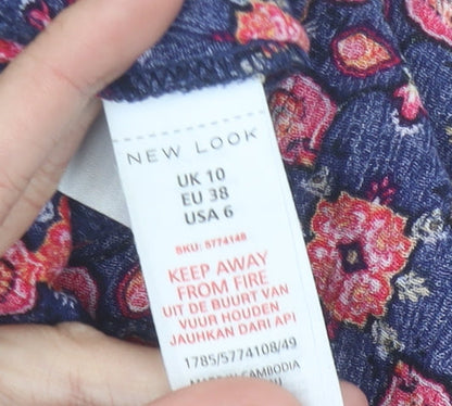 New Look Women’s Multicoloured Floral Harem Trousers Size 10 Viscose
