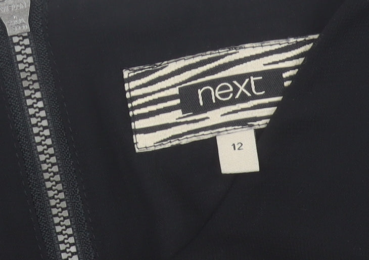 Next Women’s Black Animal Print Shift Dress Size 12 Sleeveless Short