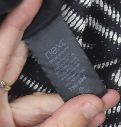 Next Women’s Black Animal Print Shift Dress Size 12 Sleeveless Short