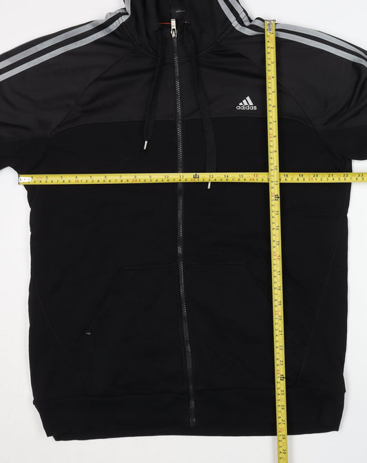 Adidas Men's Black Full Zip Hoodie L Sportswear Jersey