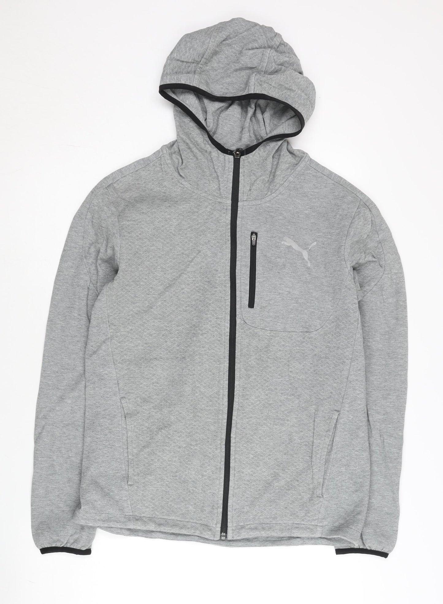 Mens UK Size L PUMA Grey Full Zip Hoodie