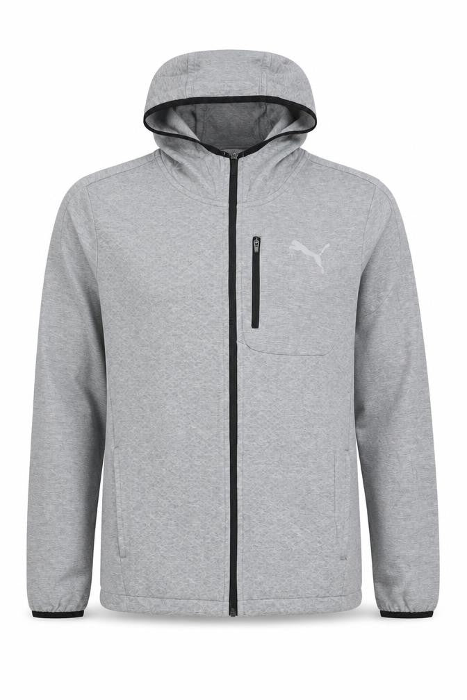 Mens UK Size L PUMA Grey Full Zip Hoodie