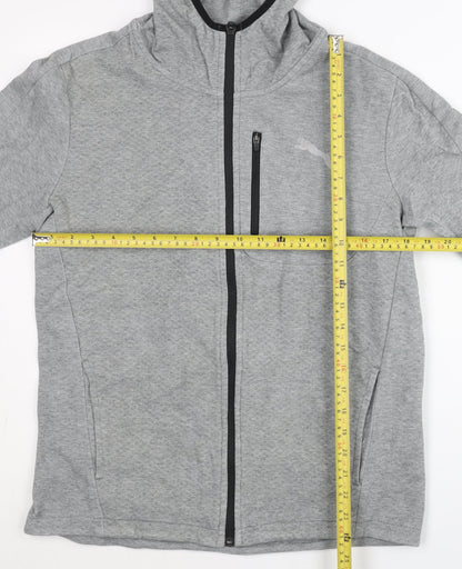 Mens UK Size L PUMA Grey Full Zip Hoodie