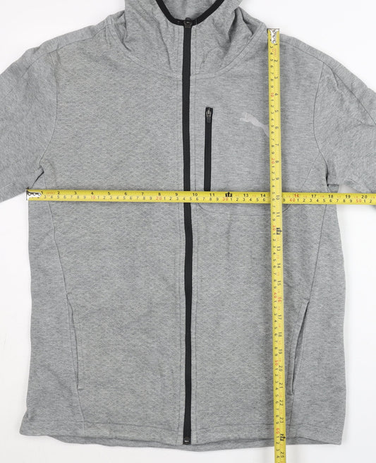 Mens UK Size L PUMA Grey Full Zip Hoodie