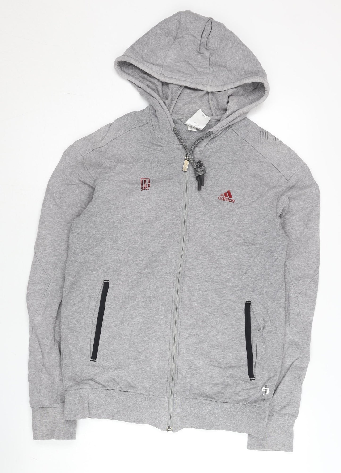 Mens UK Size M adidas Grey Full Zip Hoodie