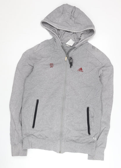 Mens UK Size M adidas Grey Full Zip Hoodie