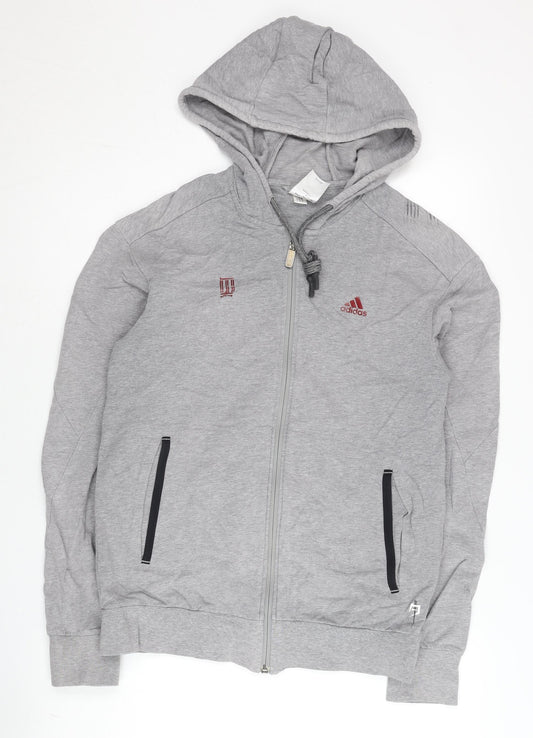 Mens UK Size M adidas Grey Full Zip Hoodie