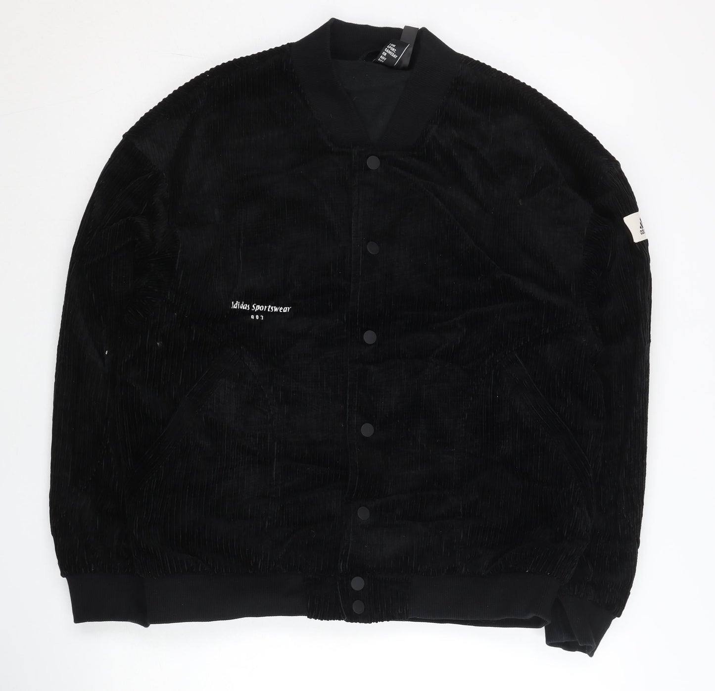 Adidas Men's Black Corduroy Bomber Jacket M Casual Sportswear