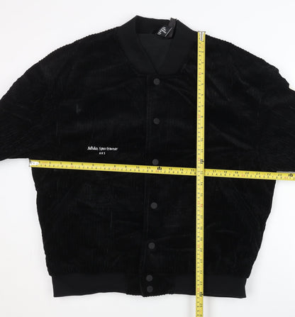 Adidas Men's Black Corduroy Bomber Jacket M Casual Sportswear