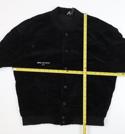 Adidas Men's Black Corduroy Bomber Jacket M Casual Sportswear