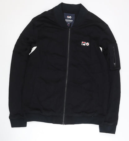 FILA Men’s Black S Basic Full Zip Logo Activewear Jacket