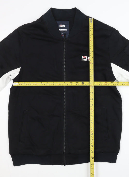 FILA Men’s Black S Basic Full Zip Logo Activewear Jacket