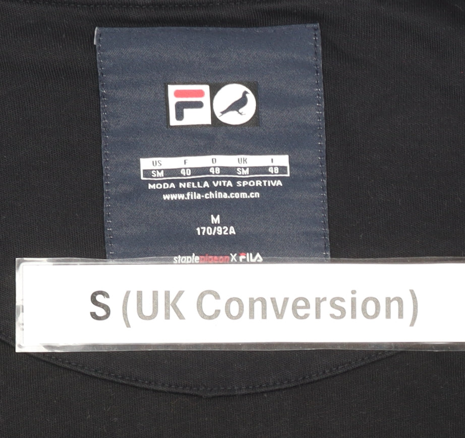 FILA Men’s Black S Basic Full Zip Logo Activewear Jacket